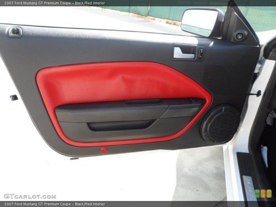 Black/Red Interior Door Panel for the 2007 Ford Mustang GT Premium Coupe #53620245