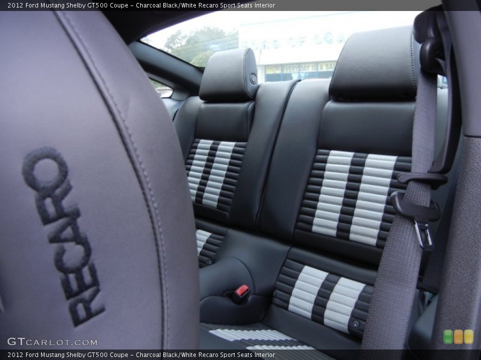 Charcoal Black/White Recaro Sport Seats Interior Photo for the 2012 Ford Mustang Shelby GT500 Coupe #53624854