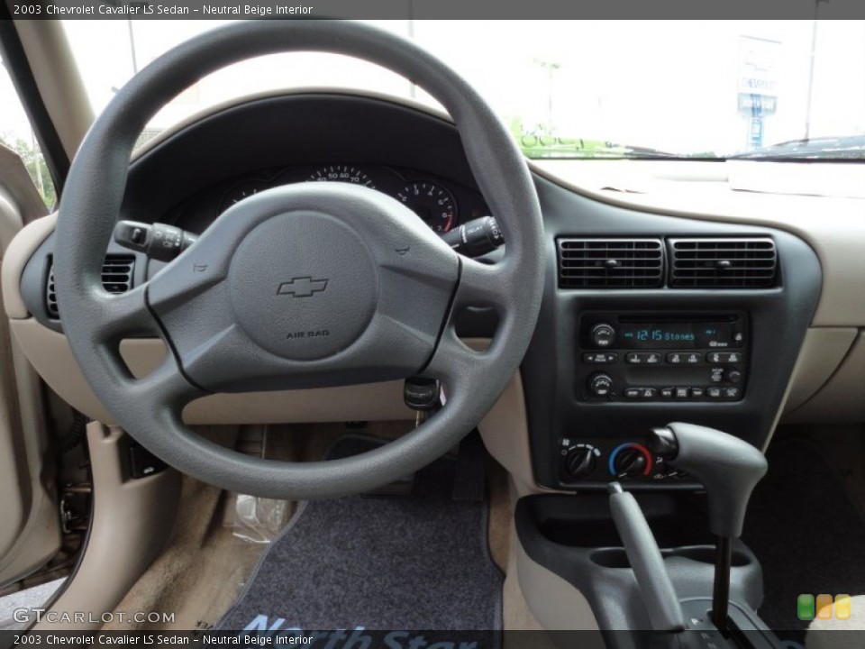 Neutral Beige Interior Dashboard for the 2003 Chevrolet Cavalier LS Sedan #53627006