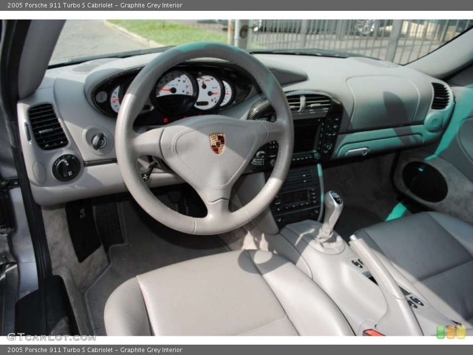 Graphite Grey Interior Prime Interior for the 2005 Porsche 911 Turbo S Cabriolet #53629313