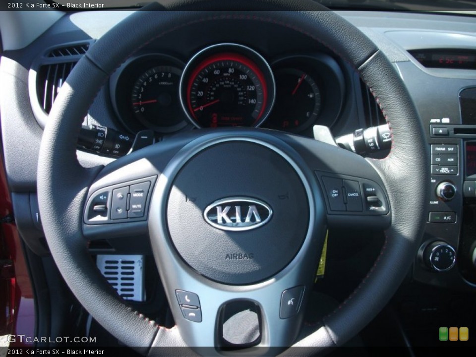 Black Interior Steering Wheel for the 2012 Kia Forte SX #53630512