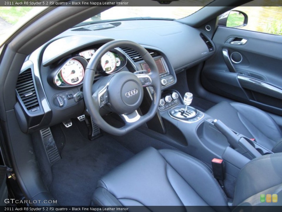 Black Fine Nappa Leather Interior Prime Interior for the 2011 Audi R8 Spyder 5.2 FSI quattro #53633087