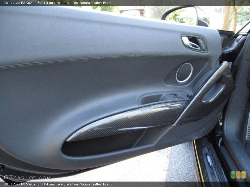 Black Fine Nappa Leather Interior Door Panel for the 2011 Audi R8 Spyder 5.2 FSI quattro #53633106