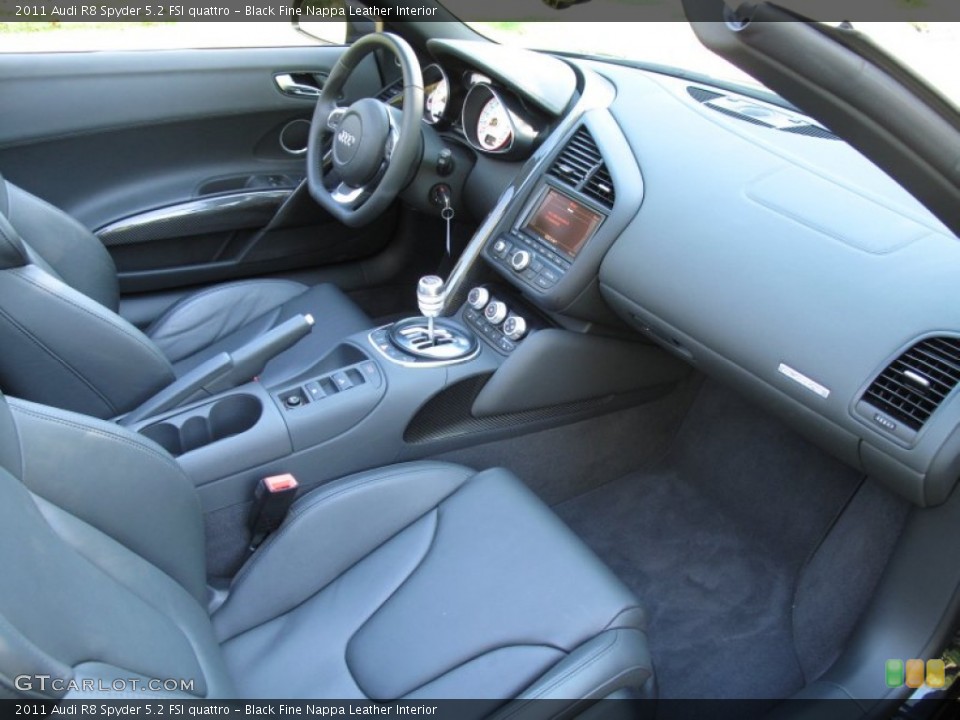 Black Fine Nappa Leather Interior Dashboard for the 2011 Audi R8 Spyder 5.2 FSI quattro #53633120