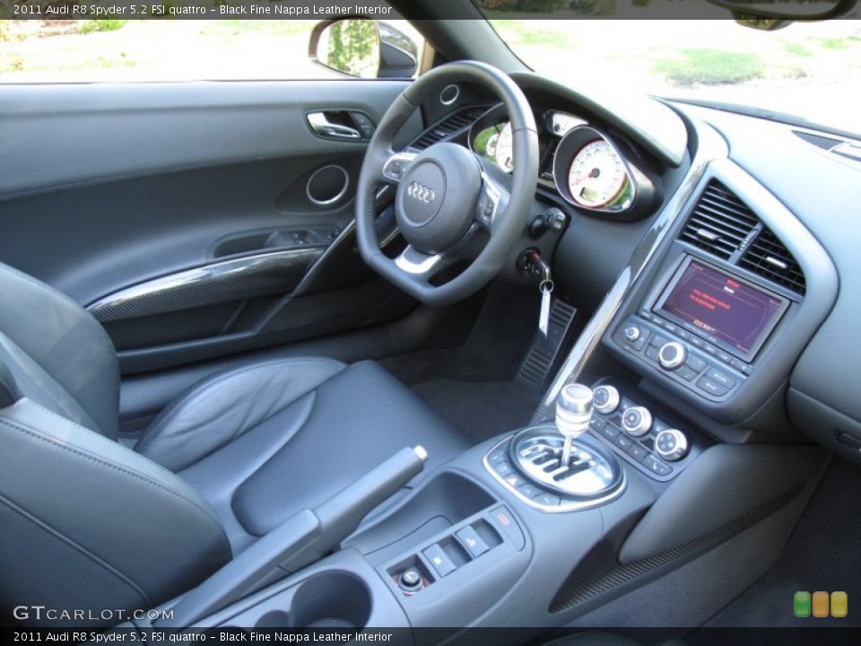 Black Fine Nappa Leather Interior Dashboard for the 2011 Audi R8 Spyder 5.2 FSI quattro #53633159