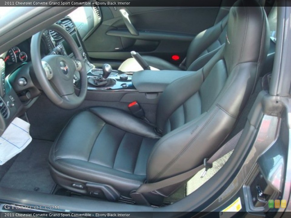 Ebony Black Interior Photo for the 2011 Chevrolet Corvette Grand Sport Convertible #53633549