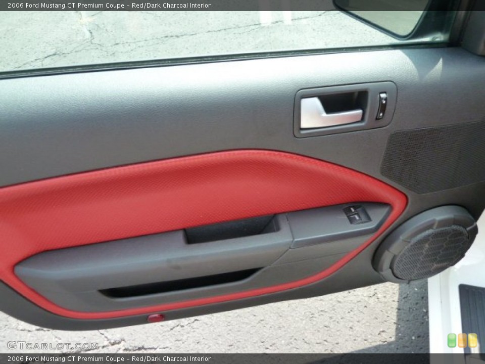 Red/Dark Charcoal Interior Door Panel for the 2006 Ford Mustang GT Premium Coupe #53635676