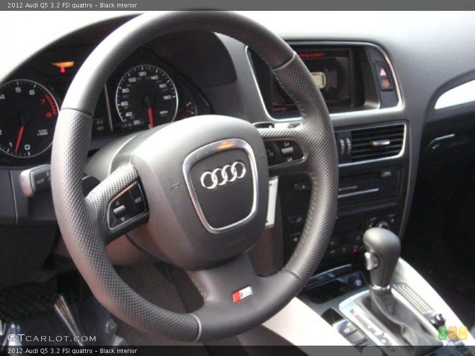 Black Interior Steering Wheel for the 2012 Audi Q5 3.2 FSI quattro #53635899