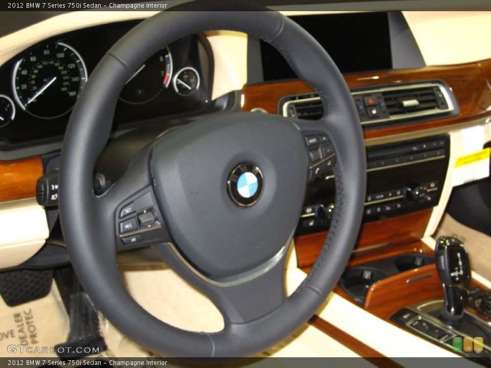 Champagne Interior Steering Wheel for the 2012 BMW 7 Series 750i Sedan #53635955