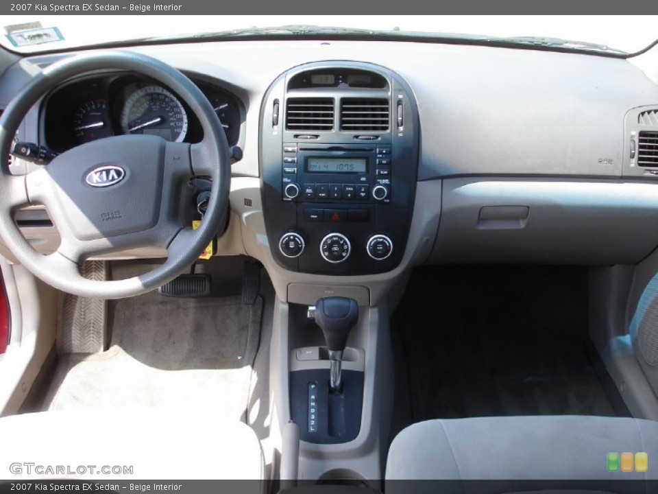 Beige Interior Dashboard for the 2007 Kia Spectra EX Sedan #53637137