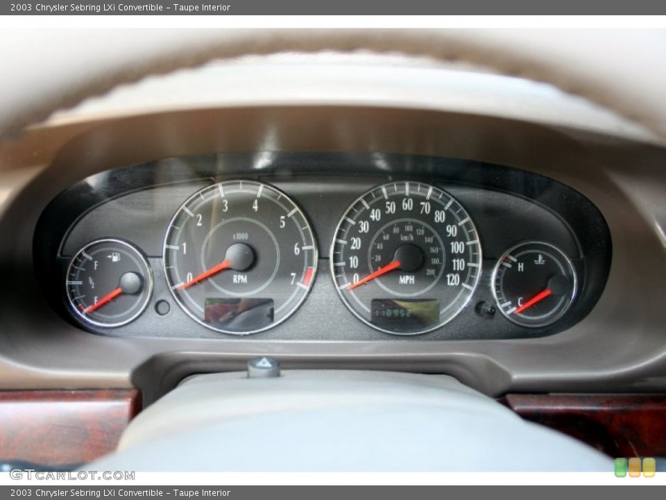Taupe Interior Gauges for the 2003 Chrysler Sebring LXi Convertible #53638155
