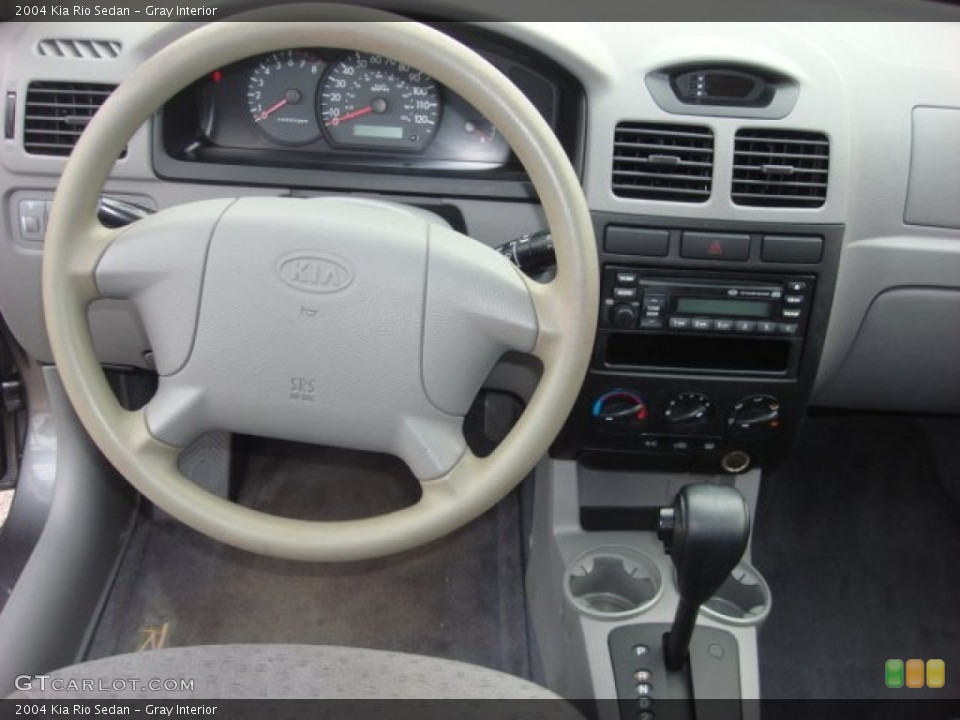 Gray Interior Steering Wheel for the 2004 Kia Rio Sedan #53640898