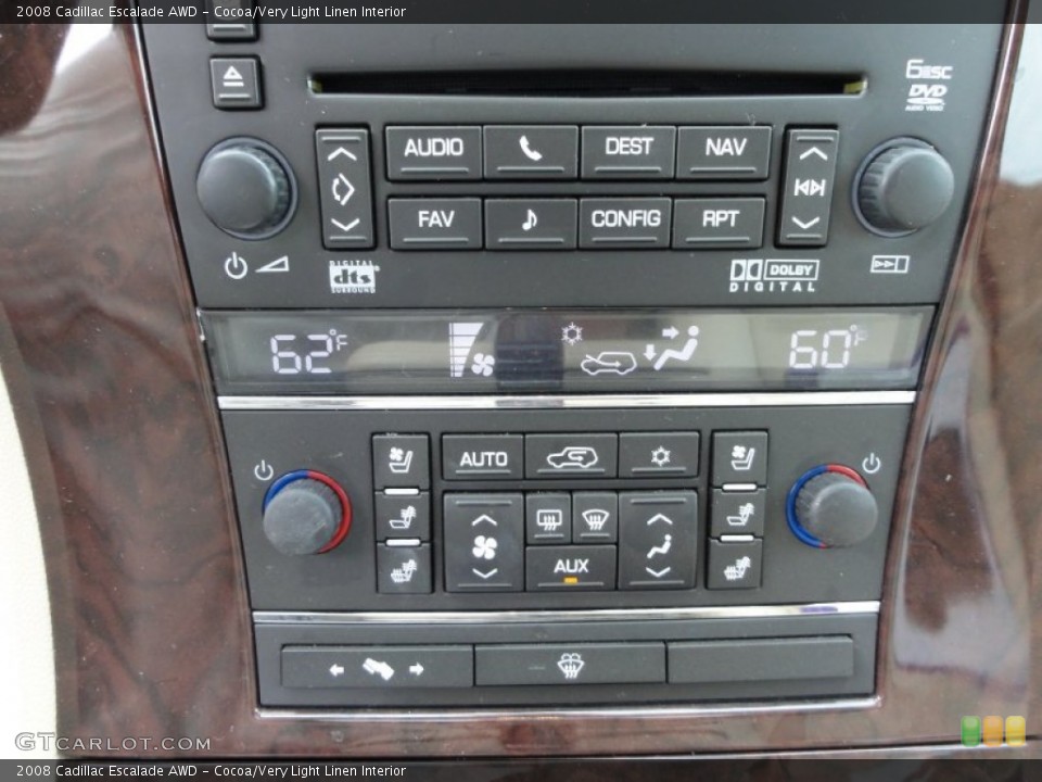Cocoa/Very Light Linen Interior Controls for the 2008 Cadillac Escalade AWD #53648734