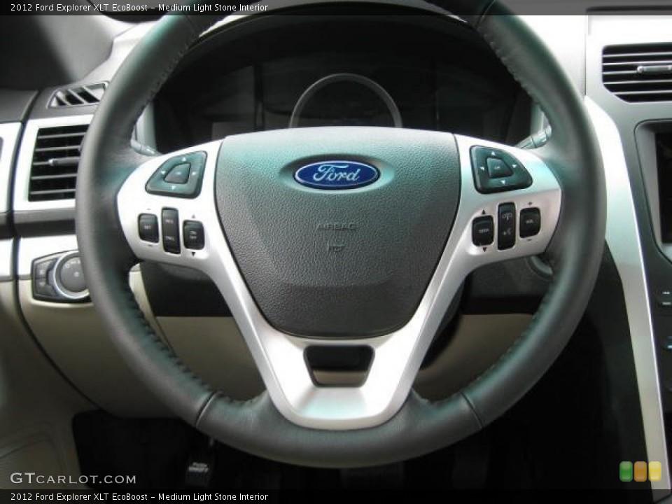 Medium Light Stone Interior Steering Wheel for the 2012 Ford Explorer XLT EcoBoost #53648865