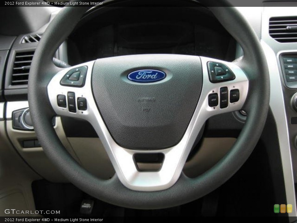 Medium Light Stone Interior Steering Wheel for the 2012 Ford Explorer 4WD #53649558