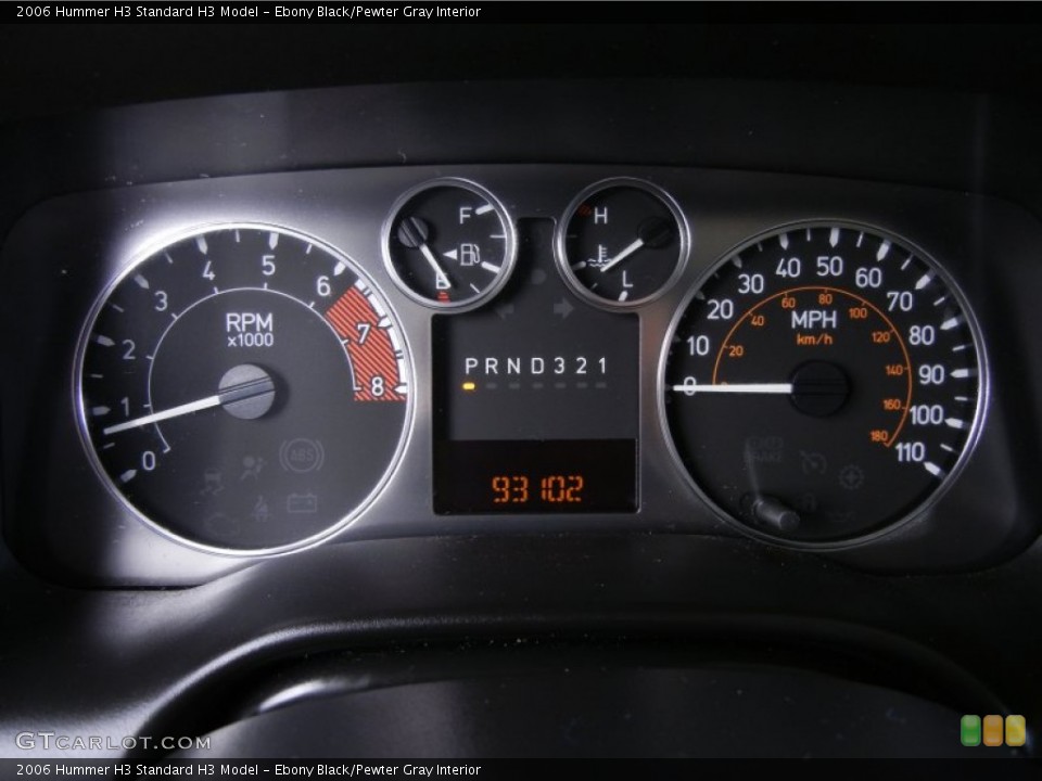 Ebony Black/Pewter Gray Interior Gauges for the 2006 Hummer H3  #53651807