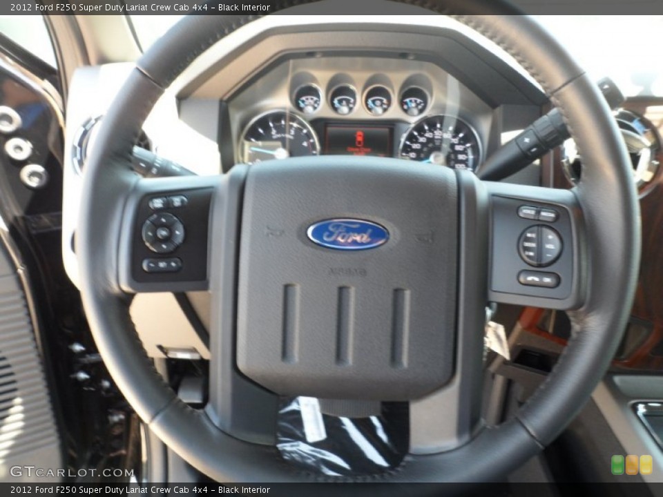 Black Interior Steering Wheel for the 2012 Ford F250 Super Duty Lariat Crew Cab 4x4 #53652419