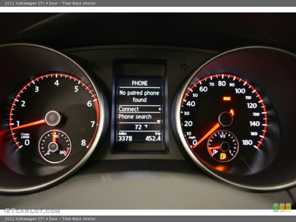 Titan Black Interior Gauges for the 2011 Volkswagen GTI 4 Door #53652530