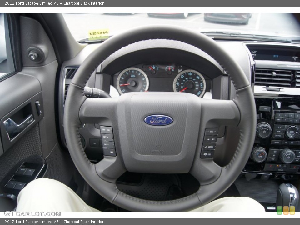 Charcoal Black Interior Steering Wheel for the 2012 Ford Escape Limited V6 #53653427