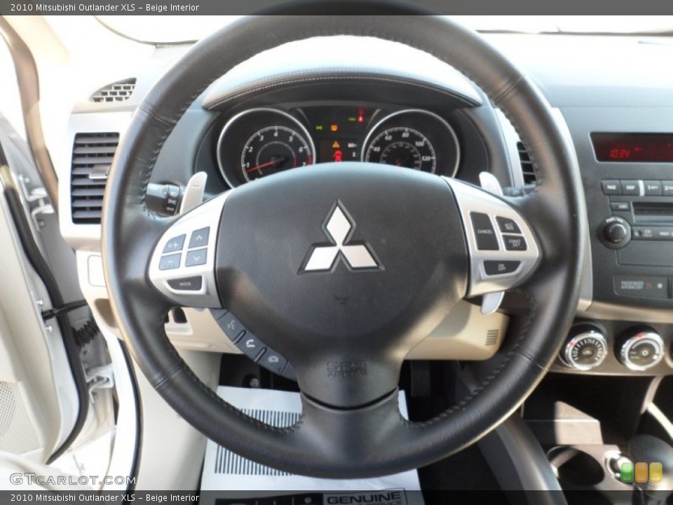 Beige Interior Steering Wheel for the 2010 Mitsubishi Outlander XLS #53656649