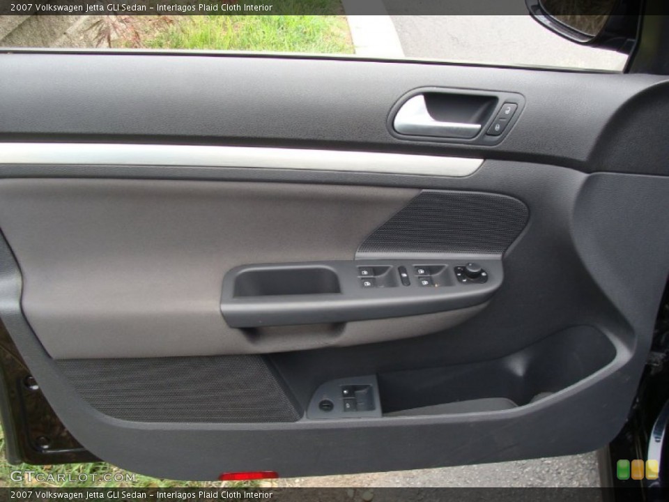 Interlagos Plaid Cloth Interior Door Panel for the 2007 Volkswagen Jetta GLI Sedan #53657019
