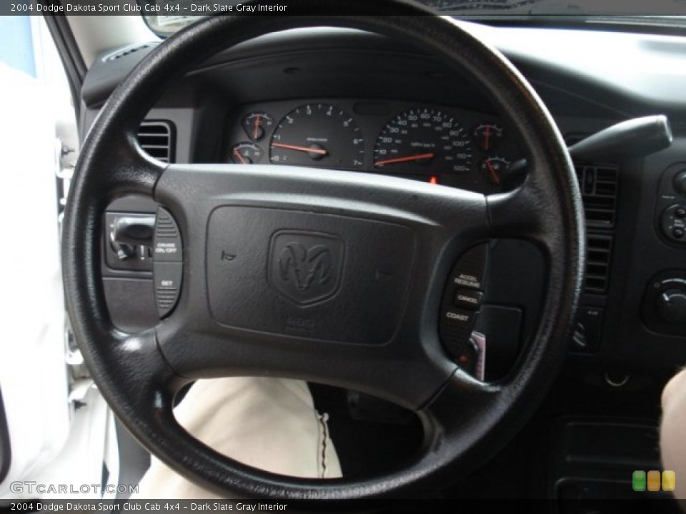 Dark Slate Gray Interior Steering Wheel for the 2004 Dodge Dakota Sport Club Cab 4x4 #53659196
