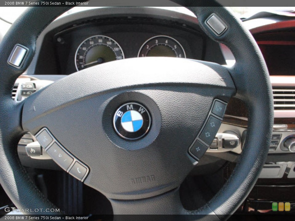 Black Interior Steering Wheel for the 2008 BMW 7 Series 750i Sedan #53659526