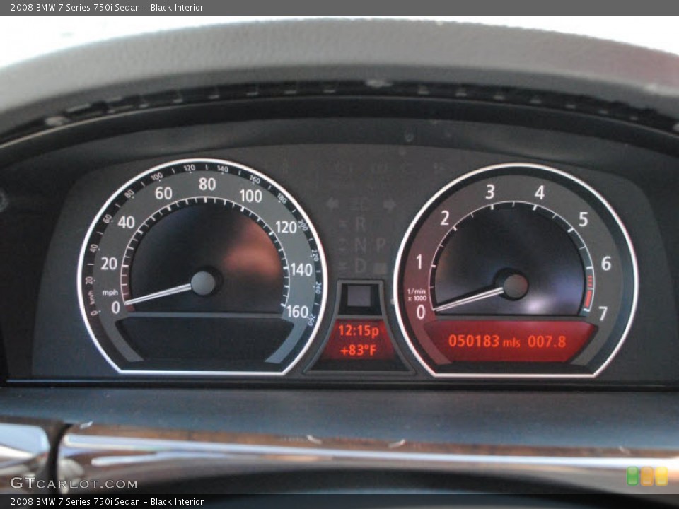 Black Interior Gauges for the 2008 BMW 7 Series 750i Sedan #53659605