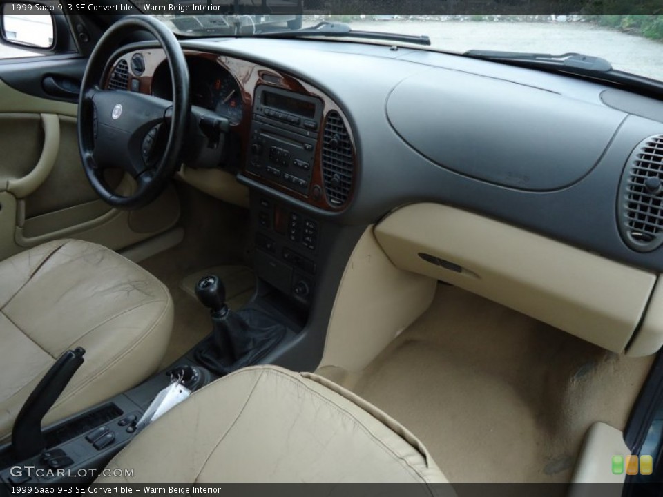 Warm Beige Interior Dashboard for the 1999 Saab 9-3 SE Convertible #53666571