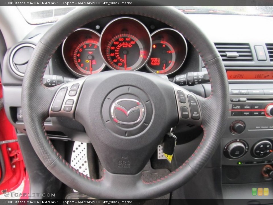 MAZDASPEED Gray/Black Interior Steering Wheel for the 2008 Mazda MAZDA3 MAZDASPEED Sport #53669941