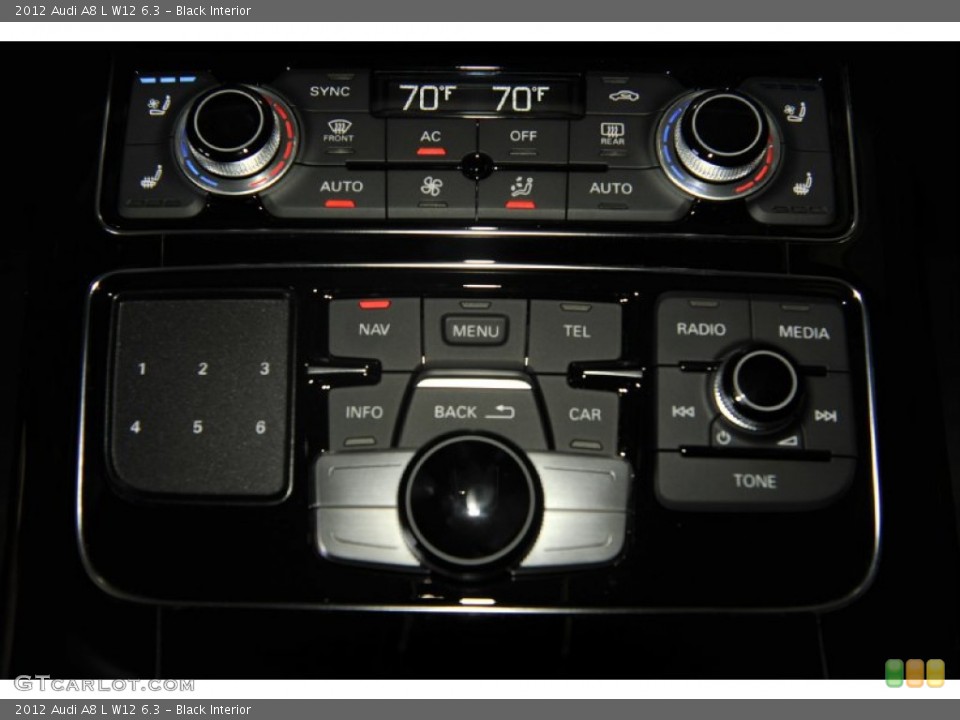 Black Interior Controls for the 2012 Audi A8 L W12 6.3 #53679810
