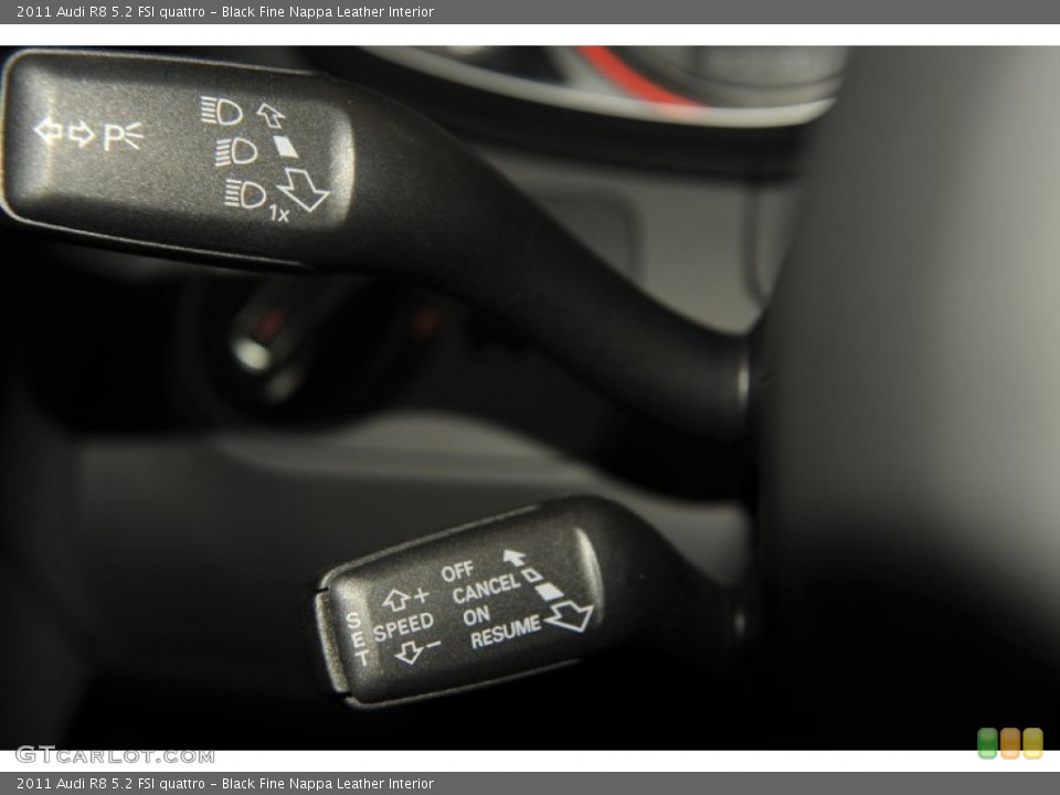 Black Fine Nappa Leather Interior Controls for the 2011 Audi R8 5.2 FSI quattro #53680340