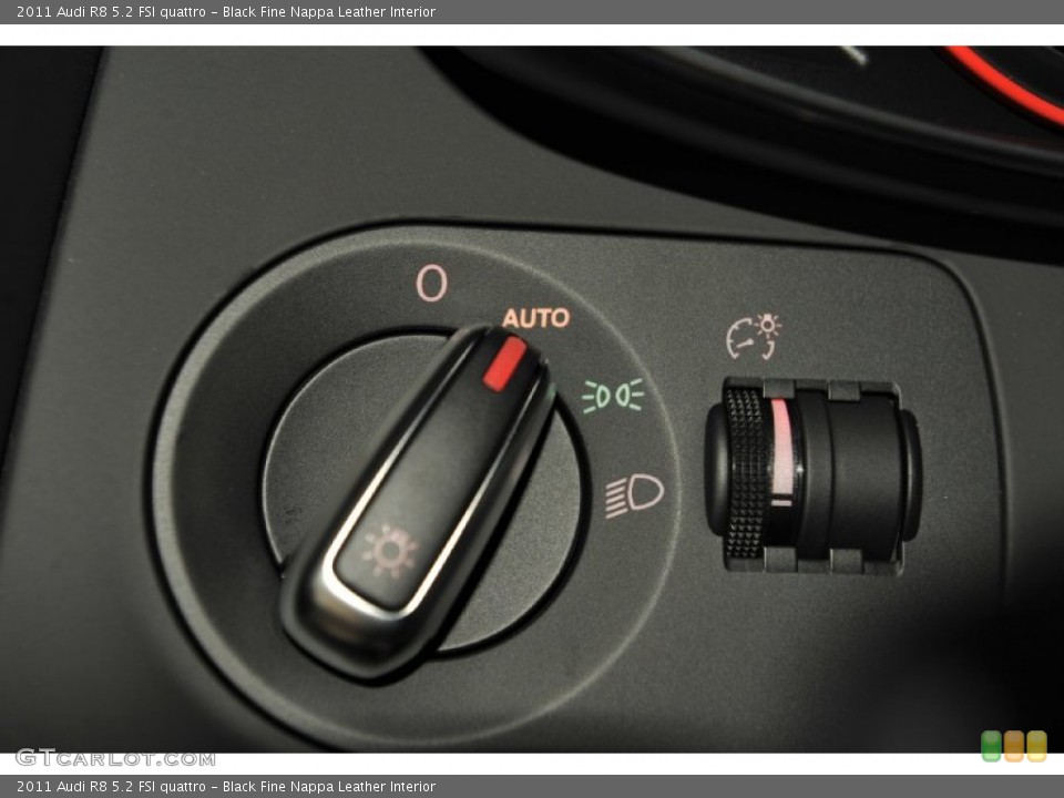 Black Fine Nappa Leather Interior Controls for the 2011 Audi R8 5.2 FSI quattro #53680344