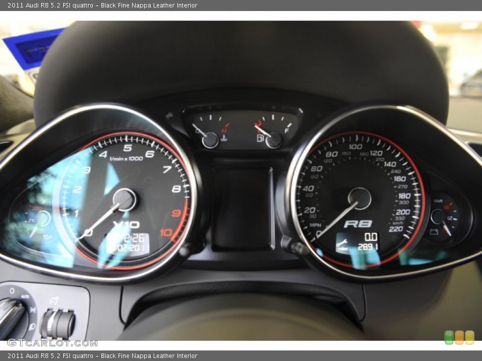 Black Fine Nappa Leather Interior Gauges for the 2011 Audi R8 5.2 FSI quattro #53680425