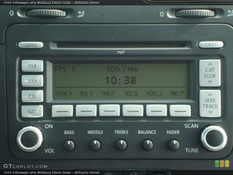 Anthracite Interior Audio System for the 2009 Volkswagen Jetta Wolfsburg Edition Sedan #53682999