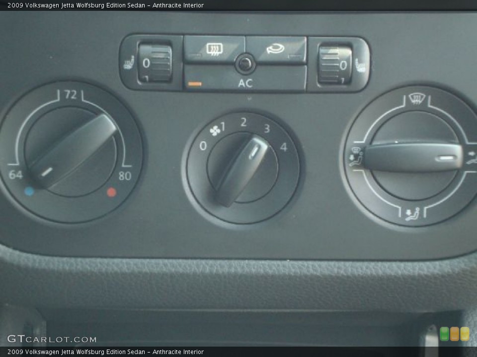 Anthracite Interior Controls for the 2009 Volkswagen Jetta Wolfsburg Edition Sedan #53683005