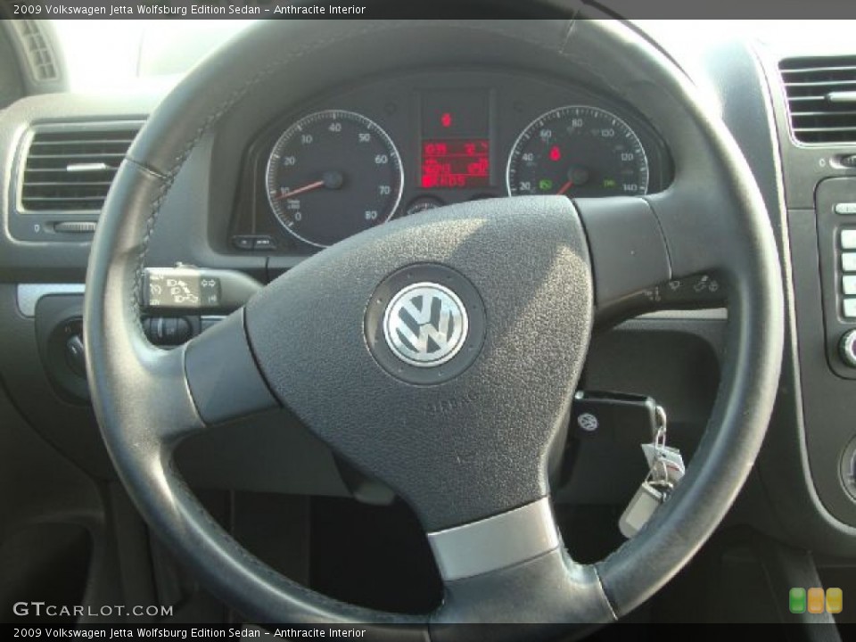 Anthracite Interior Steering Wheel for the 2009 Volkswagen Jetta Wolfsburg Edition Sedan #53683017