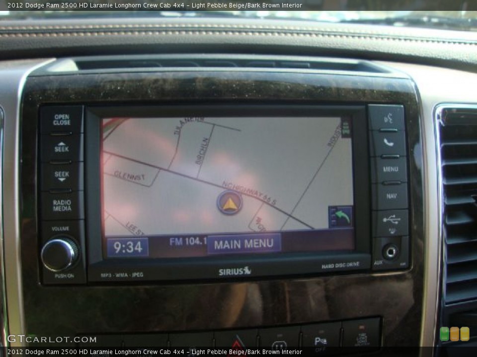 Light Pebble Beige/Bark Brown Interior Navigation for the 2012 Dodge Ram 2500 HD Laramie Longhorn Crew Cab 4x4 #53686941