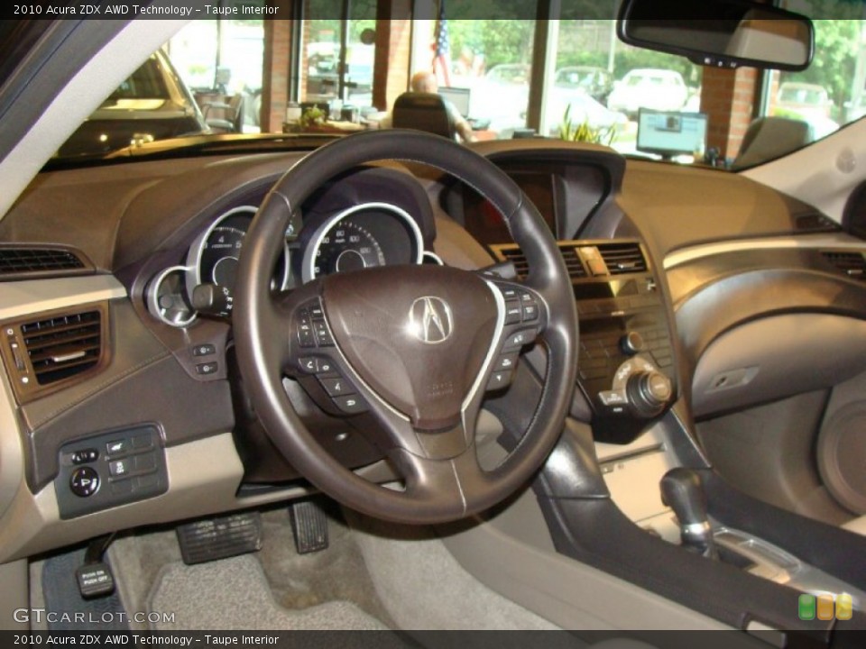 Taupe Interior Steering Wheel for the 2010 Acura ZDX AWD Technology #53687775