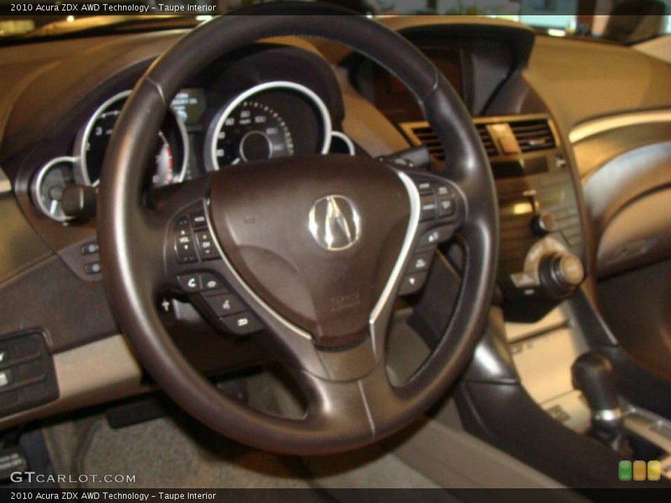 Taupe Interior Steering Wheel for the 2010 Acura ZDX AWD Technology #53687781