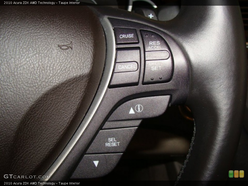 Taupe Interior Controls for the 2010 Acura ZDX AWD Technology #53687802