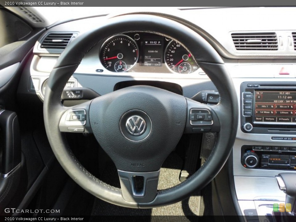 Black Interior Steering Wheel for the 2010 Volkswagen CC Luxury #53700087