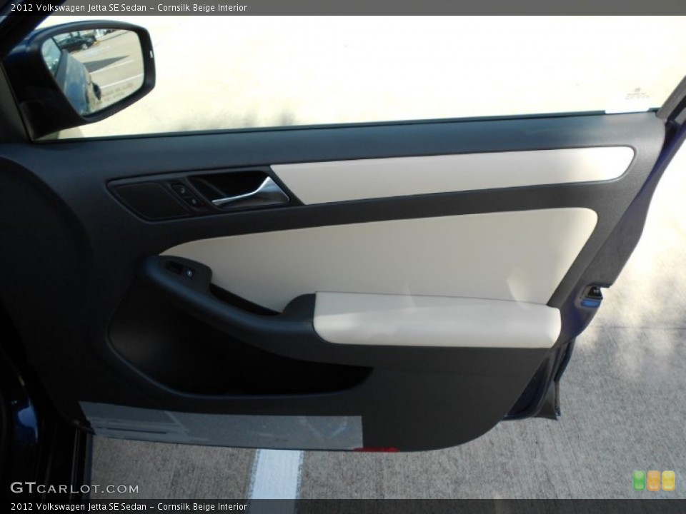 Cornsilk Beige Interior Door Panel for the 2012 Volkswagen Jetta SE Sedan #53700510