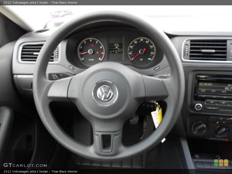 Titan Black Interior Steering Wheel for the 2012 Volkswagen Jetta S Sedan #53700673