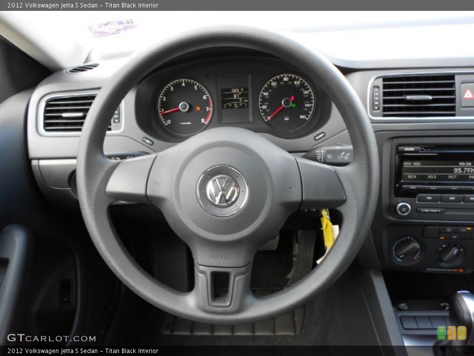 Titan Black Interior Steering Wheel for the 2012 Volkswagen Jetta S Sedan #53700804