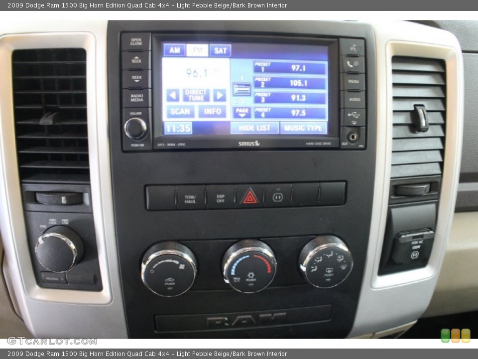 Light Pebble Beige/Bark Brown Interior Navigation for the 2009 Dodge Ram 1500 Big Horn Edition Quad Cab 4x4 #53711025