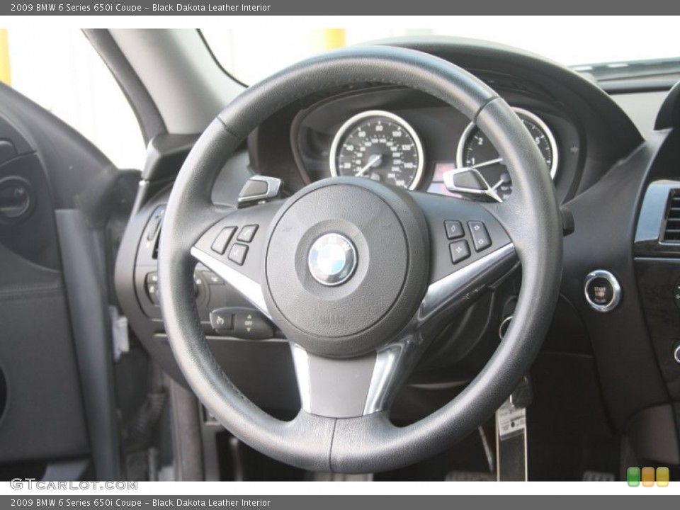 Black Dakota Leather Interior Steering Wheel for the 2009 BMW 6 Series 650i Coupe #53716482