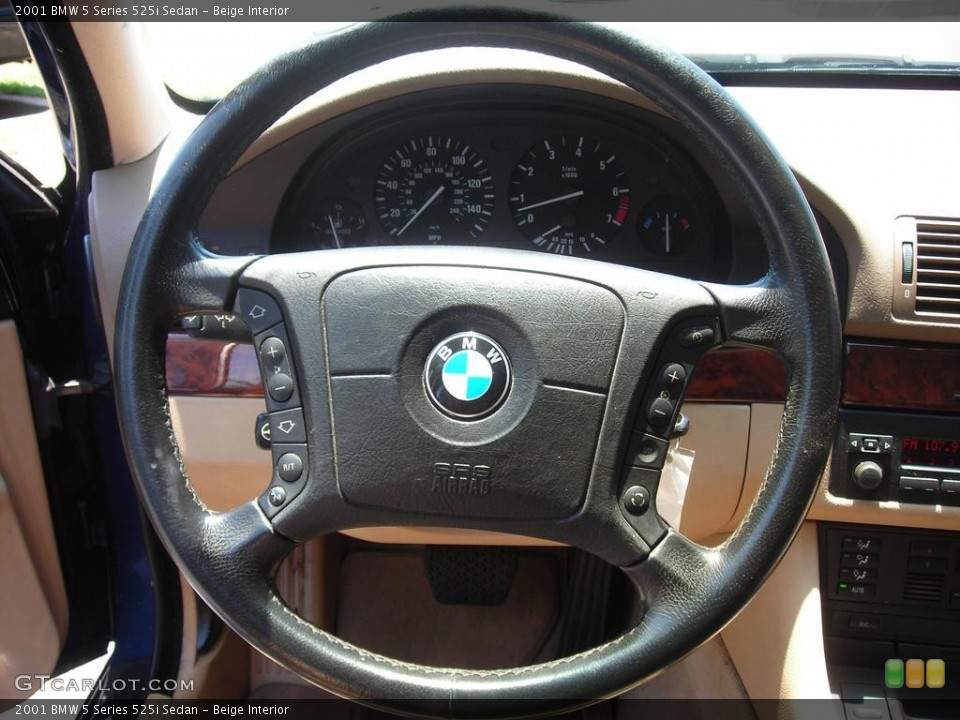 Beige Interior Steering Wheel for the 2001 BMW 5 Series 525i Sedan #53717787