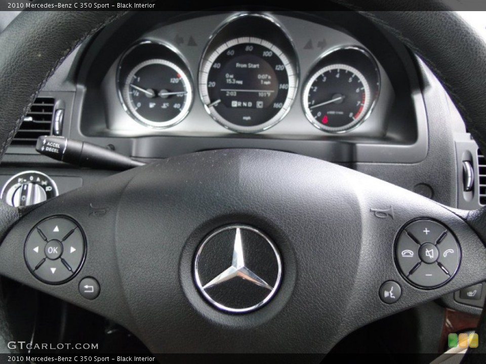 Black Interior Steering Wheel for the 2010 Mercedes-Benz C 350 Sport #53718566