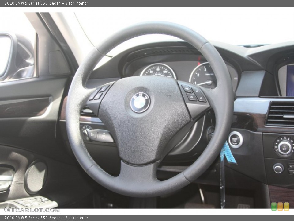 Black Interior Steering Wheel for the 2010 BMW 5 Series 550i Sedan #53721255